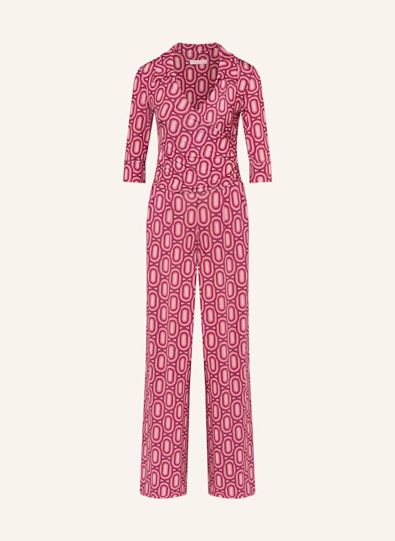 marivie Jumpsuit mit 3/4-Arm BRAUN/ FUCHSIA/ PINK