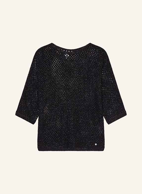 BRAX Pullover mit 3/4-Arm und Glitzergarn SCHWARZ