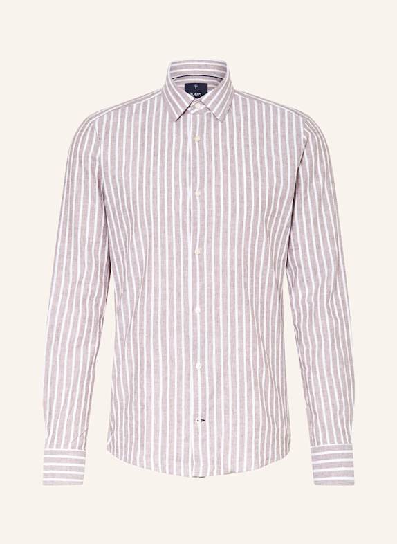JOOP! Hemd PIT Slim Fit mit Leinen BRAUN/ WEISS