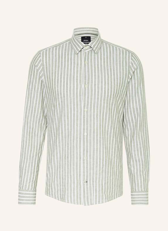 JOOP! Hemd PIT Slim Fit mit Leinen GRÜN/ WEISS