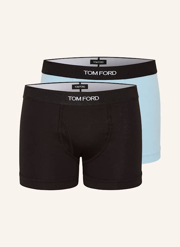 TOM FORD 2-pack boxer shorts BLACK/ LIGHT BLUE