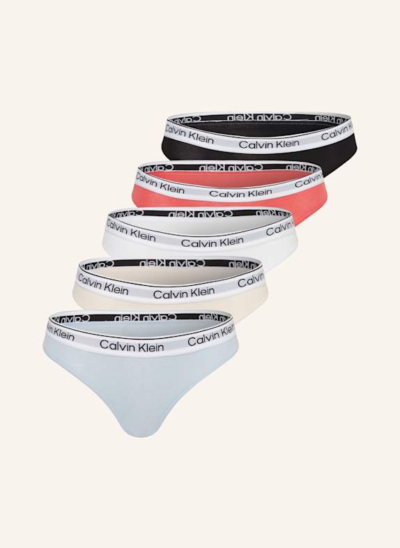 Calvin Klein Figi, 5 szt. BIAŁY/ JASNONIEBIESKI/ JASNOCZERWONY