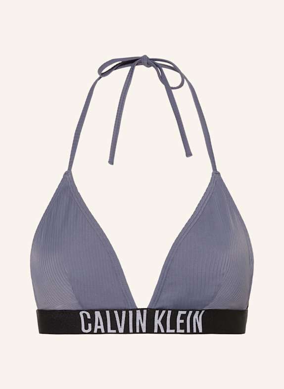 Calvin Klein Góra od bikini trójkątnego INTENSE POWER SZARONIEBIESKI