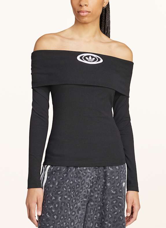 adidas Originals Off-shoulder longsleeve ZWART