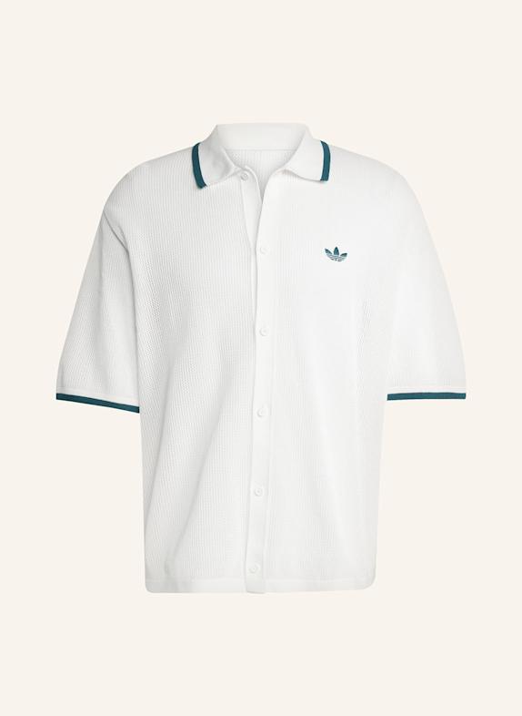 adidas Originals Strickhemd ADIDAS ORIGINALS BUTTON DOWN Loose Fit ECRU/ PETROL