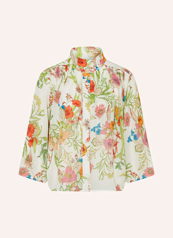 HERZEN'S ANGELEGENHEIT Seidenbluse mit 3/4-Arm WEISS/ GRÜN/ ROSA