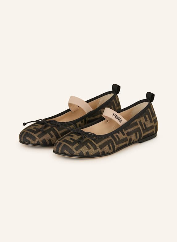 FENDI Ballerinas BEIGE/ SCHWARZ