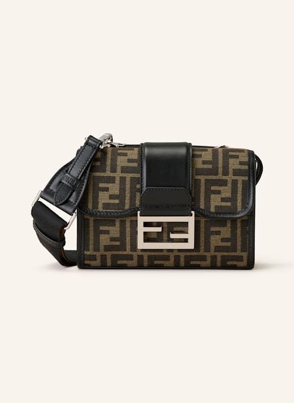 FENDI Crossbody bag BAGUETTE DOUBLE BROWN/ DARK BROWN