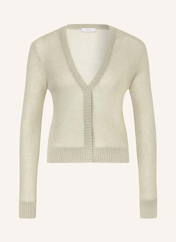 PESERICO Strickjacke mit Alpaka und Glitzergarn HELLGRÜN