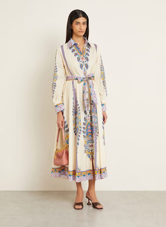 ETRO Shirt dress CREAM/ BLUE/ RED
