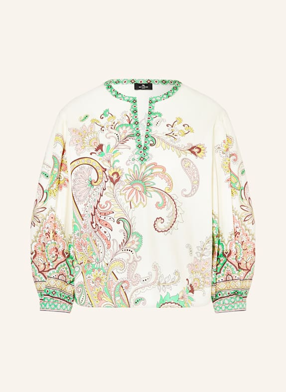 ETRO Blusenshirt mit 3/4-Arm CREME/ GRÜN/ PINK