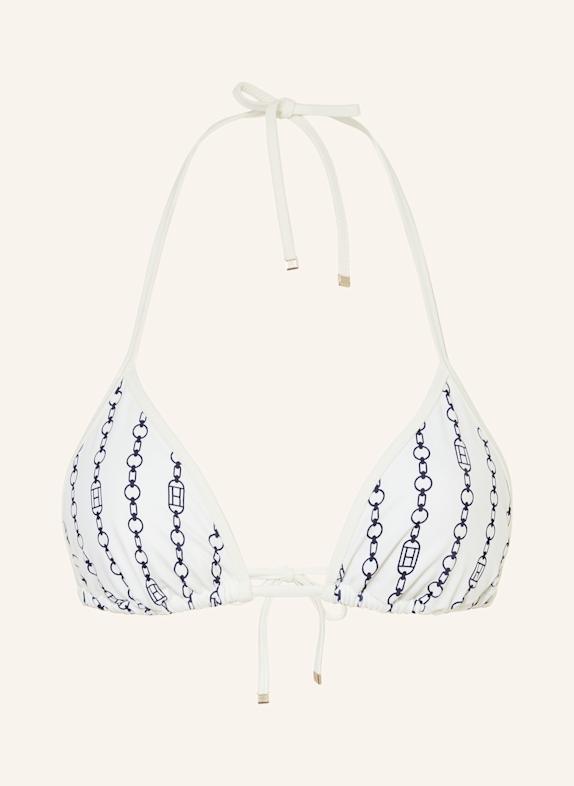 TOMMY HILFIGER Triangel-Bikini-Top ECRU/ DUNKELBLAU