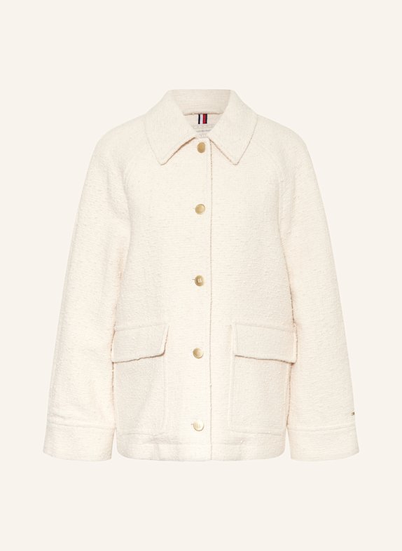 TOMMY HILFIGER Overjacket z bouclé KREMOWY