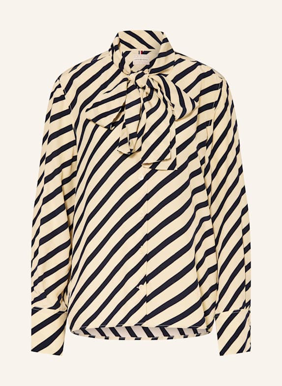 TOMMY HILFIGER Schluppenbluse DUNKELBLAU/ CREME