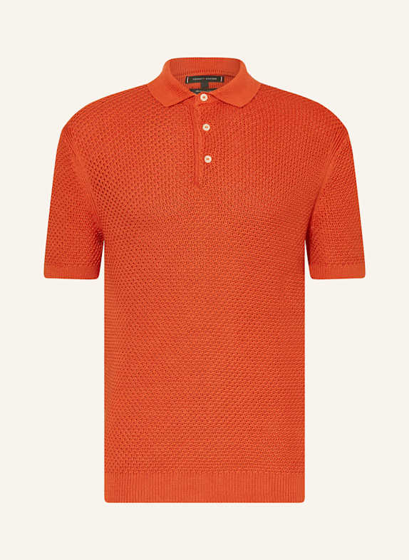 TOMMY HILFIGER Strick-Poloshirt DUNKELORANGE