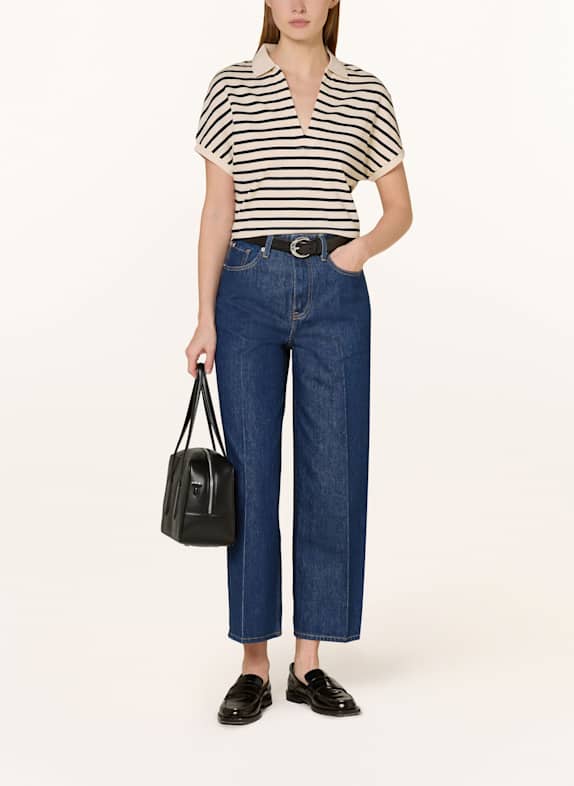TOMMY HILFIGER Piqué-Poloshirt ECRU / DUNKELBLAU