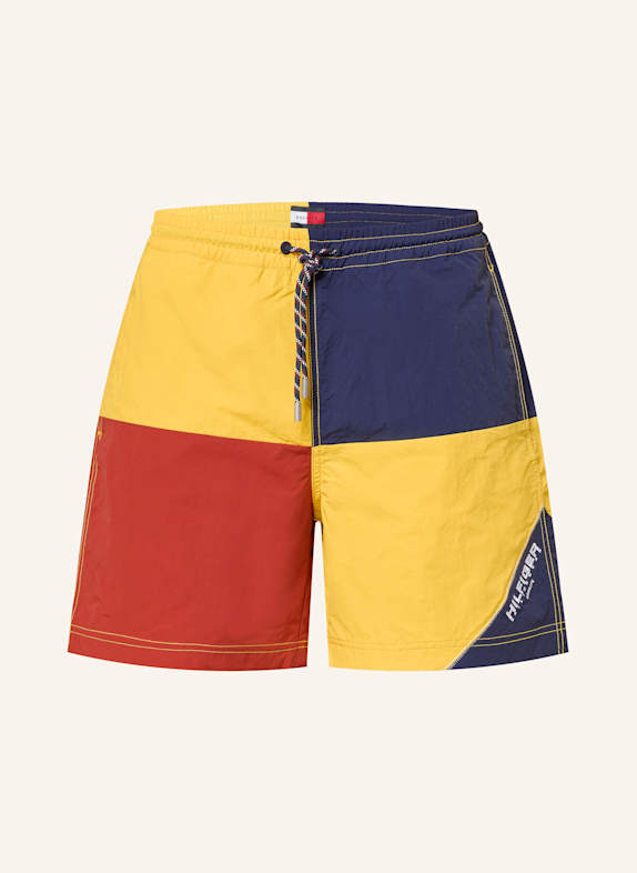 TOMMY HILFIGER Shorts DUNKELBLAU/ GELB/ DUNKELROT