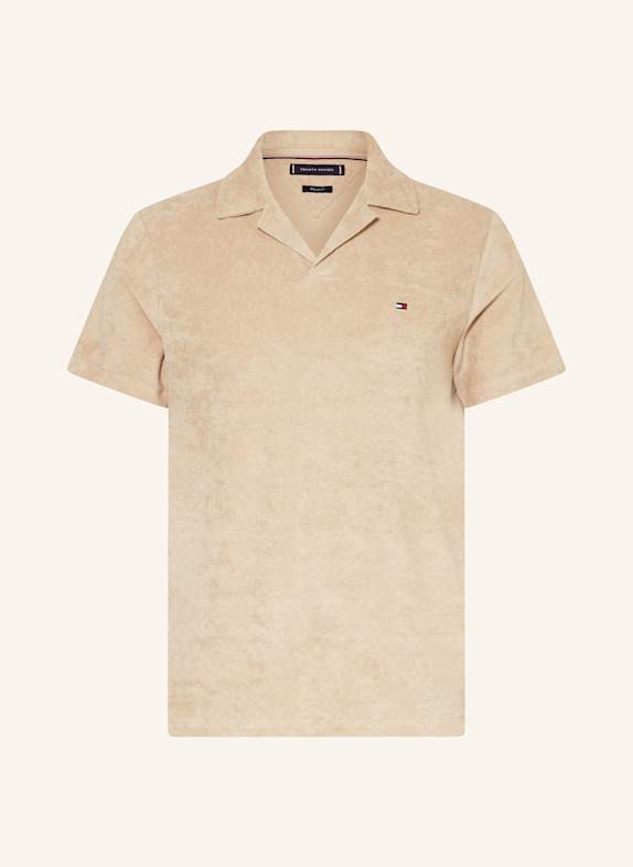 TOMMY HILFIGER Frottee-Poloshirt HELLBRAUN