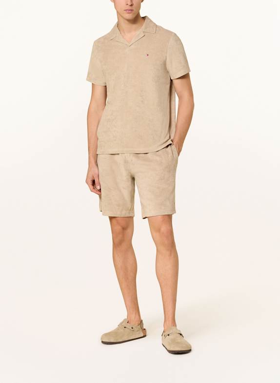 TOMMY HILFIGER Frottee-Poloshirt HELLBRAUN