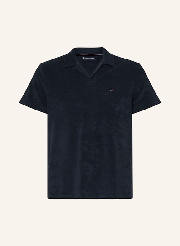 TOMMY HILFIGER Frottee-Poloshirt DUNKELBLAU