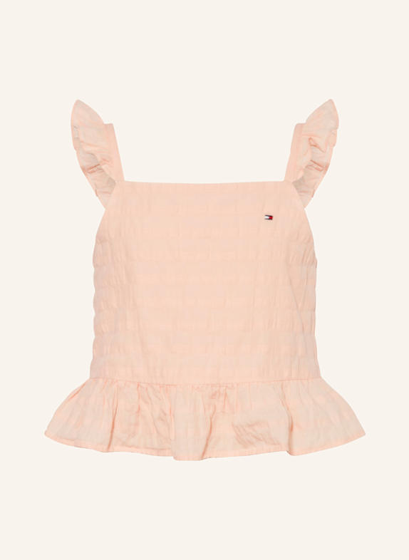 TOMMY HILFIGER Top TMAVĚ ORANŽOVÁ