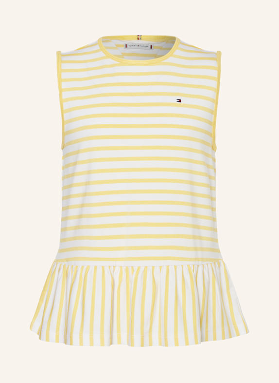 TOMMY HILFIGER Top ŽLUTÁ/ BÍLÁ