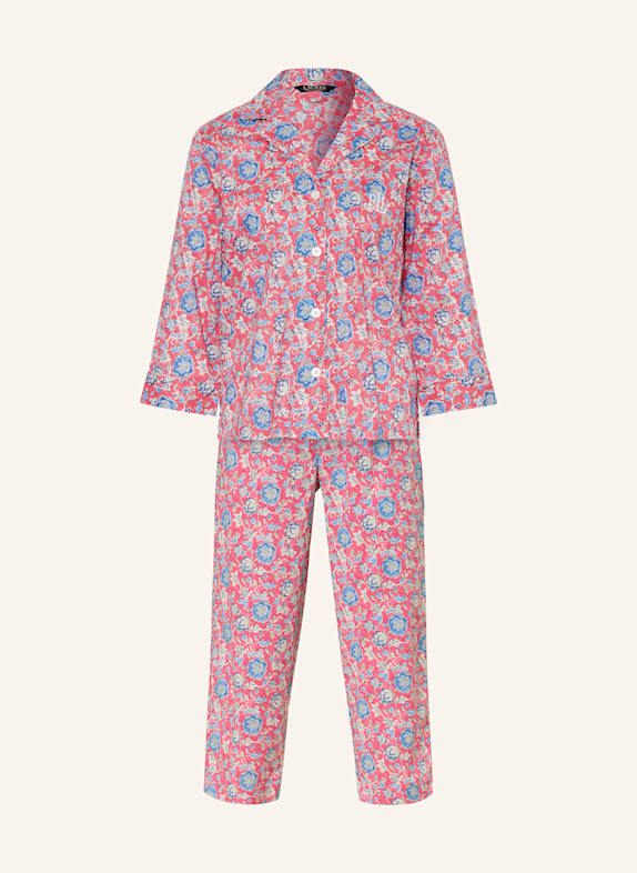 LAUREN RALPH LAUREN 3/4-Schlafanzug HELLROT/ BLAU/ WEISS