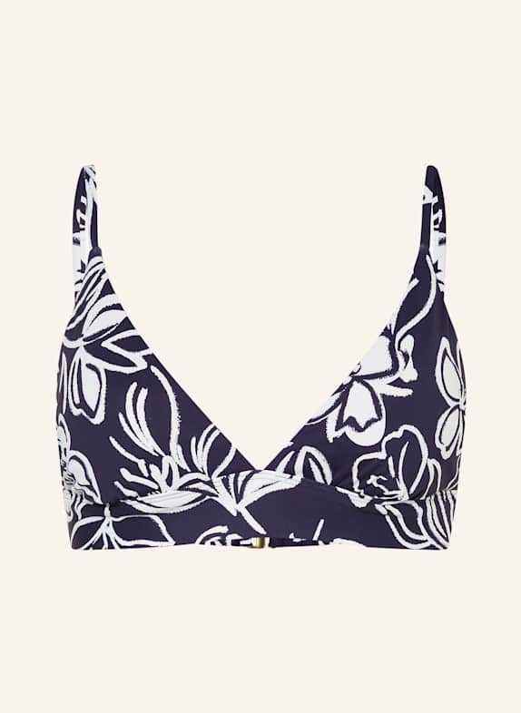 LAUREN RALPH LAUREN ALLORA FLORAL triangle bikini top DARK BLUE/ WHITE