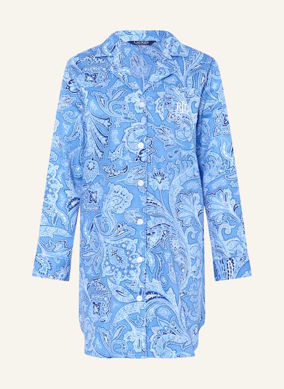 LAUREN RALPH LAUREN Nachthemd HELLBLAU/ WEISS