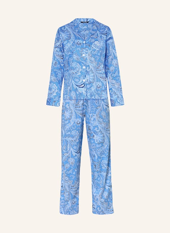 LAUREN RALPH LAUREN Schlafanzug BLAU/ WEISS