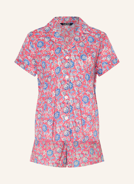 LAUREN RALPH LAUREN Shorty-Schlafanzug HELLROT/ BLAU/ WEISS
