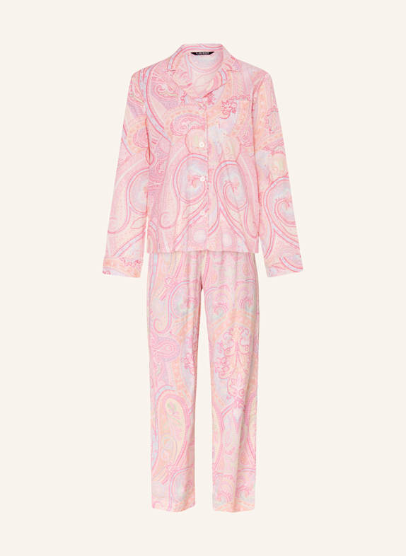 LAUREN RALPH LAUREN 7/8-Schlafanzug PINK/ HELLBLAU/ ECRU