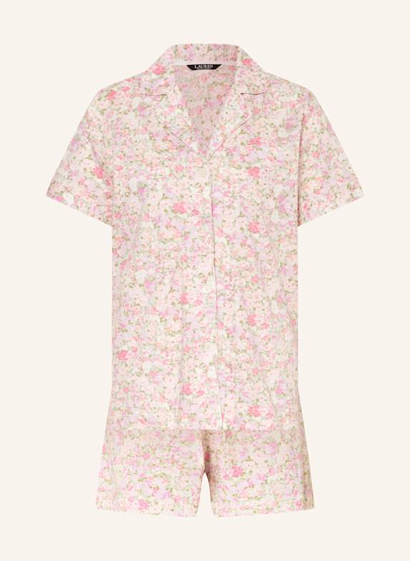 LAUREN RALPH LAUREN Shorty-Schlafanzug CREME/ ROSÉ/ HELLGRÜN