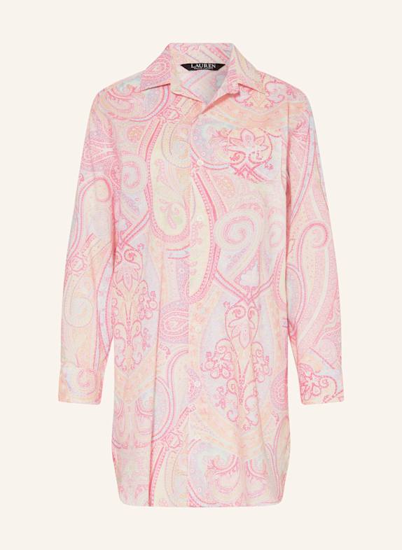 LAUREN RALPH LAUREN Nachthemd PINK/ HELLBLAU/ HELLGELB