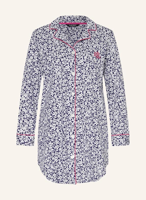 LAUREN RALPH LAUREN Nachthemd DUNKELBLAU/ WEISS