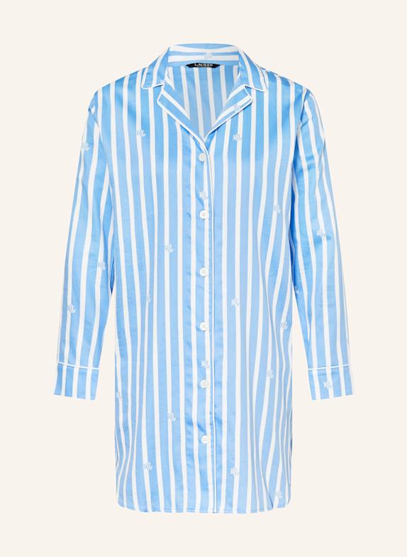 LAUREN RALPH LAUREN Nachthemd WEISS/ BLAU