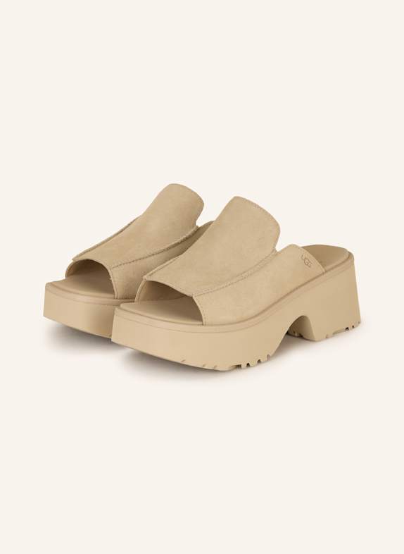 UGG Plateau-Pantoletten HELLBRAUN