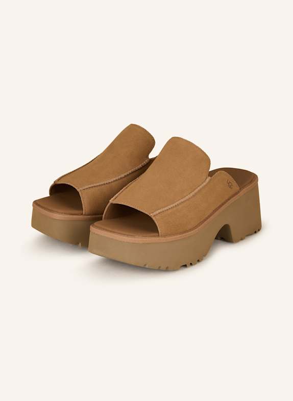 UGG Plateau-Pantoletten COGNAC