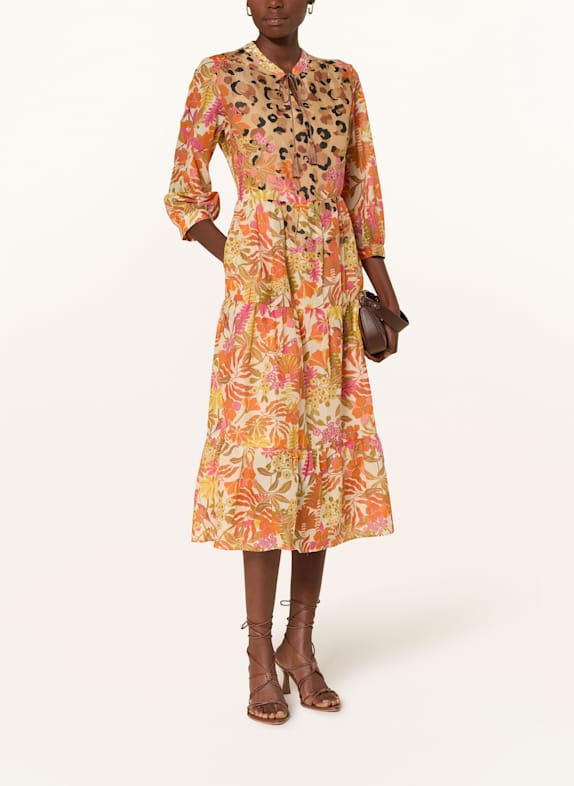 ELENA MIRO Kleid BRAUN/ SCHWARZ/ ORANGE
