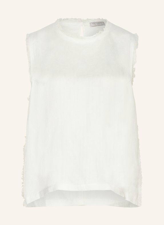 ANTONELLI firenze Blusentop CAPOVERDE mit Leinen WEISS