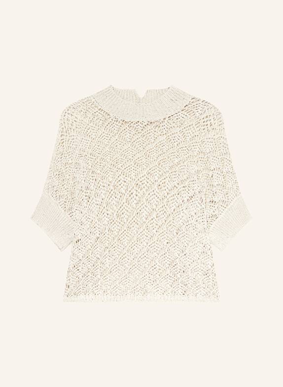 ANTONELLI firenze Strickshirt DUMBO mit Leinen und Pailletten ECRU