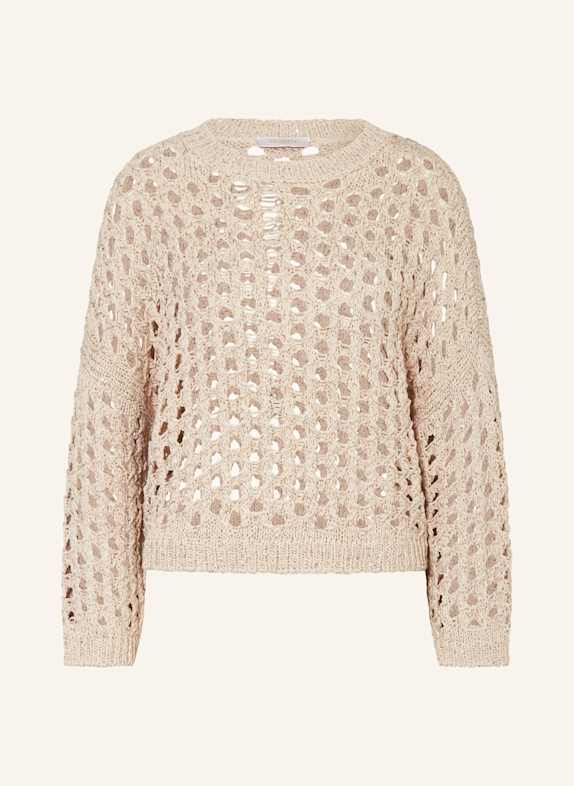 ANTONELLI firenze Pullover CAMPANELLINO mit Pailletten BEIGE