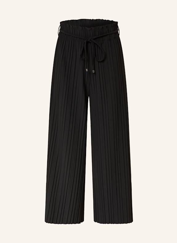 s.Oliver BLACK LABEL Culotte kalhoty s plisováním ČERNÁ