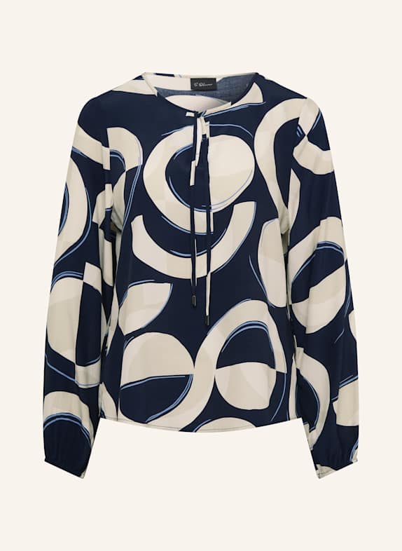 s.Oliver BLACK LABEL Blusenshirt DUNKELBLAU/ CREME