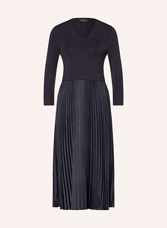 s.Oliver BLACK LABEL Kleid im Materialmix mit Plissees DUNKELBLAU