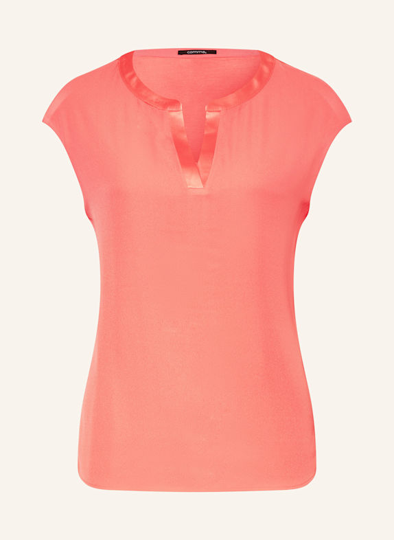 comma Blusenshirt im Materialmix LACHS