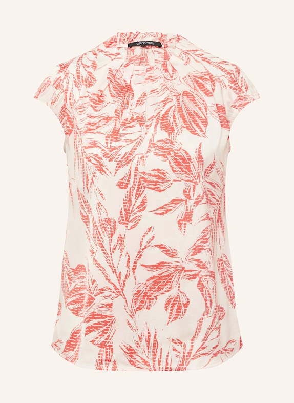 comma Blusenshirt HELLROT/ ECRU