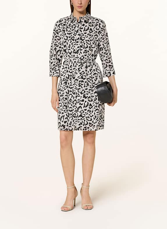 comma casual identity Hemdblusenkleid WEISS/ SCHWARZ/ TAUPE