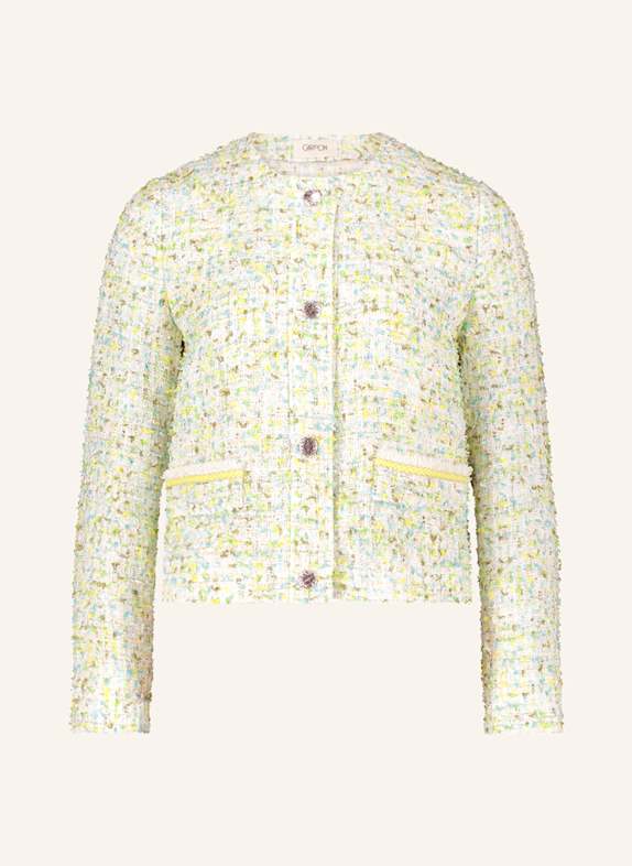 CARTOON Tweed-Jacke mit Glitzergarn CREME/ HELLGRÜN/ GELB