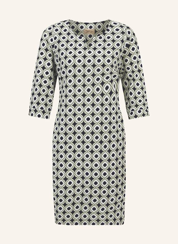CARTOON Kleid mit 3/4-Arm DUNKELBLAU/ HELLGRÜN/ WEISS